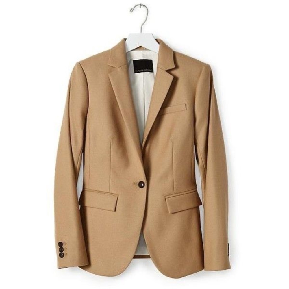 Banana Republic Camel Flannel Blazer